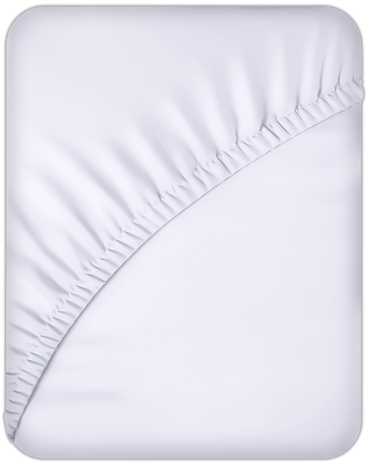 ACRALI HOME Double Fitted Sheet - 40cm Extra Deep Pocket, Microfiber White Bottom Sheet fo...