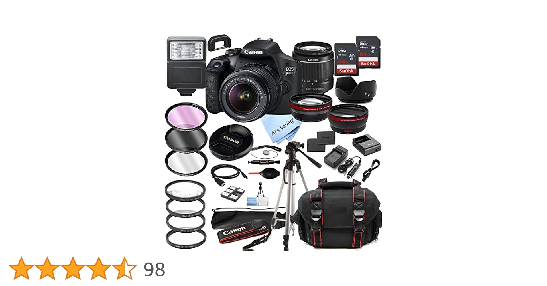 Amazon | Canon EOS 2000D (Rebel T7) デジタル一眼レフカメラ