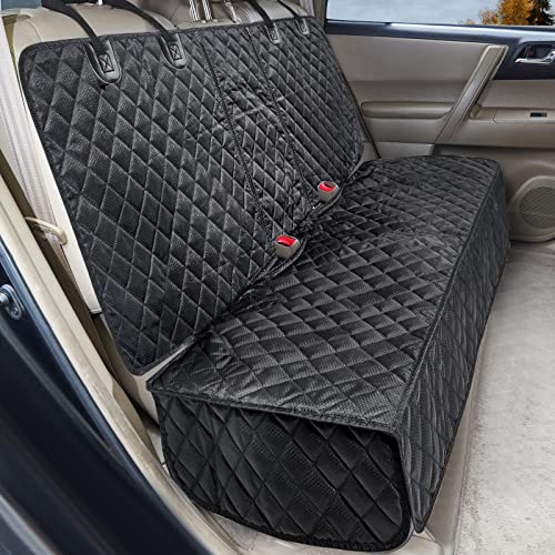 ANOSOSPECIAL Wasserdicht Kindersitzunterlage-Hundedecke Auto Rückbank ISOFIX(Schwarz XL),Autoschondecke Hund Rücksitz,Kratzfest Hund Rücksitz-Universelle Fit SUVs