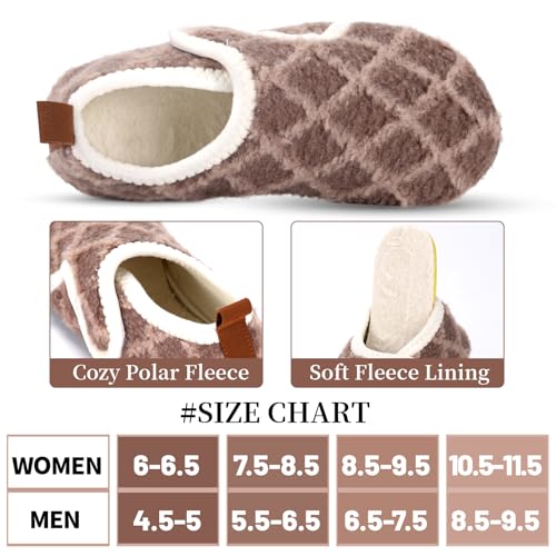 Image of Ibeauti Women Mens House Slippers Lightweight Comfy Barefoot Slipper Socks Rubber Sole House Shoes for Indoor /Outdoor Bedroom Travel