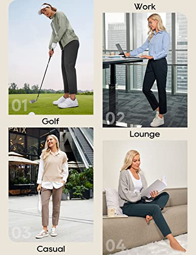 CRZ YOGA Womens 4-Way Stretch Pants Tall 29" - Sweatpants Travel Outdoor Workout Athletic Pockets Trousers4