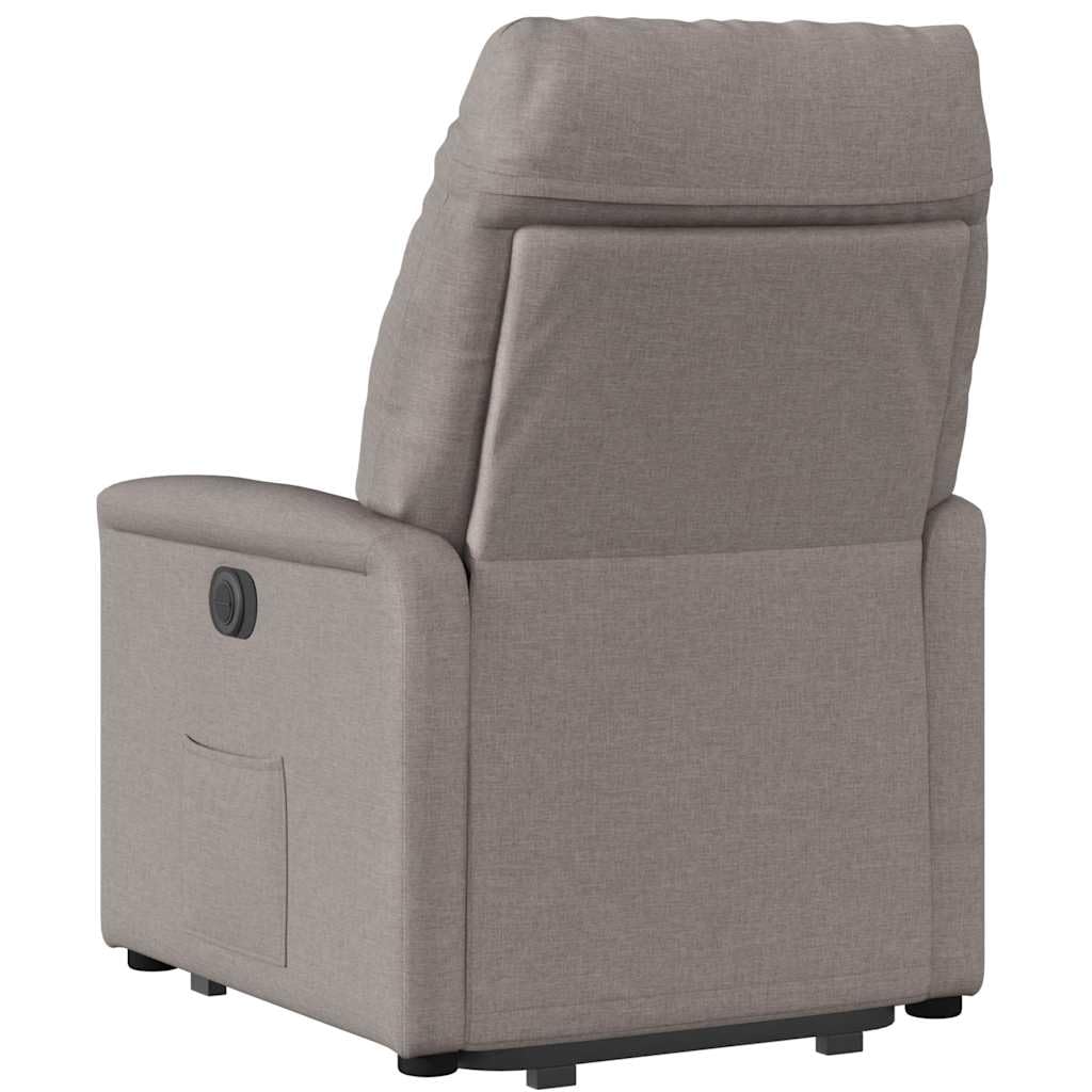 Elektrischer Relaxsessel mit Aufstehhilfe, Taupe, 72×90×99 cm, Polyester, Liegefunktion, Seniorengerecht