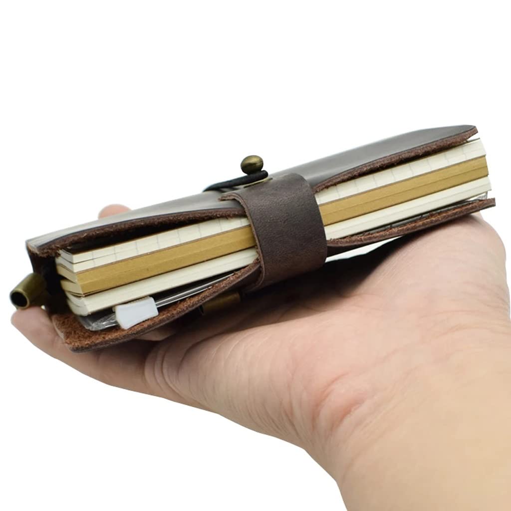 Mini ręcznie robiony notes skórzany mały notes podróżny kieszonkowy