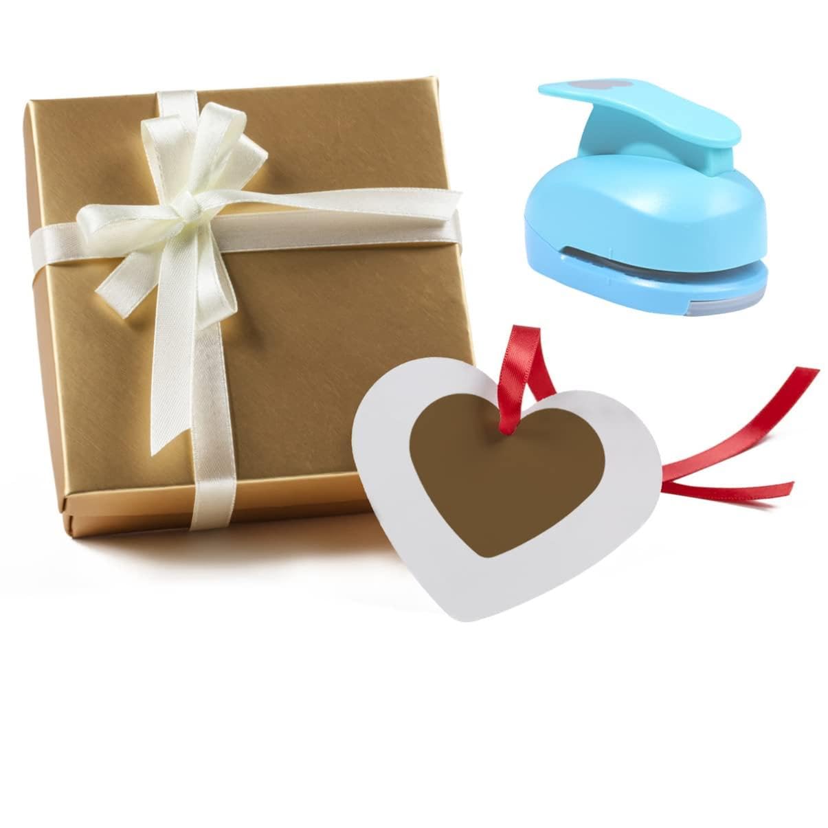 NUOBESTY Perforatrice Per Scrapbooking 5 Pezzi Con Perforatrice Per Carta A Forma Di Cuore - 9 Mm 16 Mm 25 Mm 38 Mm 50 Mm