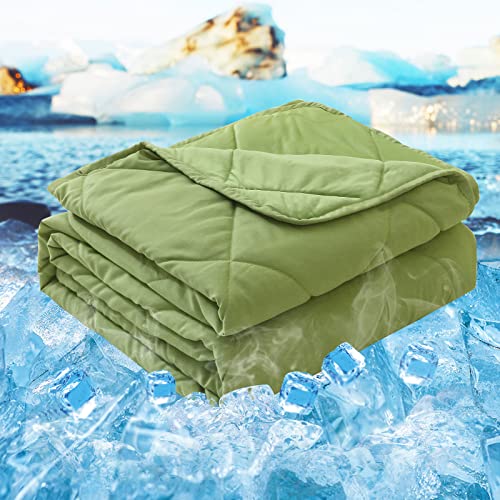 Zonli Cooling Blanket,Quilted Blanket Twin Throw Blankets Lightweight Breathable 59''X79'' All Seasons Cool Blanket With Double Technology Fabric For Hot Sleepers (Green) #TOP7