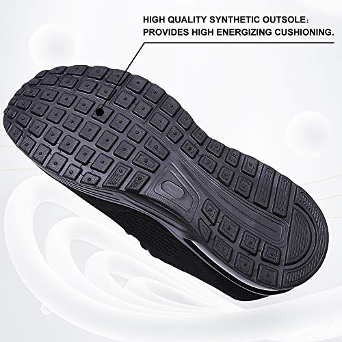 Maichal Womens Running Shoes Tennis Sneakers Air Cushion Arch Support Memory Foam Slip Resistant Work Shoes Lightweight Mesh Breathable Gym Athletic Sports All Black 8.5 #TOP5