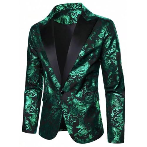 Mens Sparkly Stage Dress Jacket Dinner Party Prom Wedding Performence Suit Jacket Lapel One Button Blazer2
