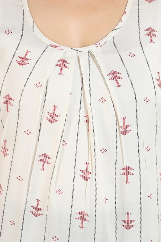 Image of Women's Viscose Blend Comfort Short Nighty with Side Pockets | Soft Printed Short Night Dress for Everyday Wear | Easy to Wear (CS5001)