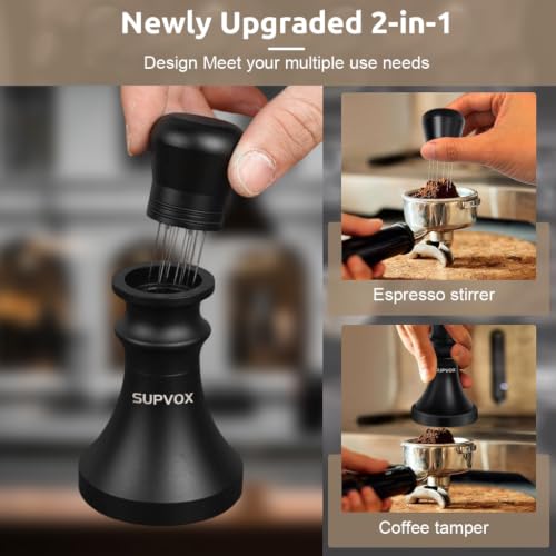 Image of Supvox 51mm Espresso Tamper & Coffee Distributor 2in1 Coffee Ground Tamper