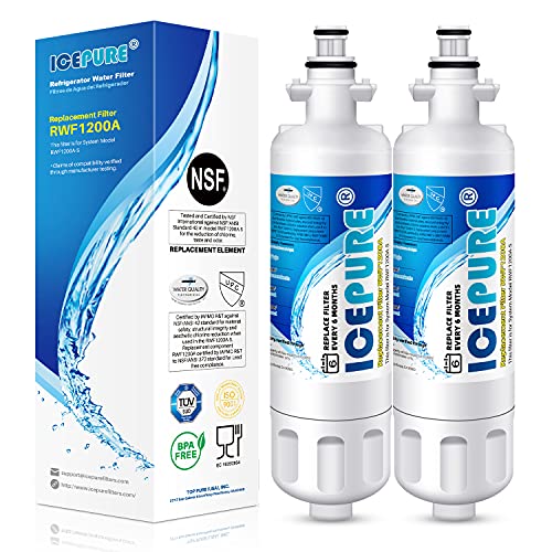 ICEPURE 46-9690 ADQ36006101 Replacement for LG LT700P, Kenmore Elite 9690 ADQ36006102, RFC1200A RWF1200A WSL-3 LFXS24623S LFXS30766S LFXC24726D LFXC24726S ADQ36006101-S Refrigerator Water Filter,4PACK