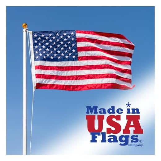 American Flag 3x5 with Grommets Tough Durable Fade Resistant All Weather Nylon Made in USA Embroidered Stars Sewn Stripes