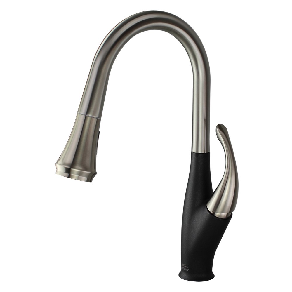 TransolidT3590-LS/09 Layla 1.8 GPM Pull-Down Kitchen Faucet, Luxe Stainless/Black