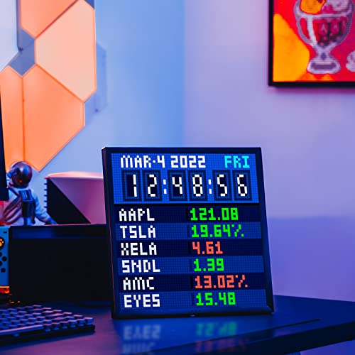 Image of Divoom Times Gate Silver+Pixoo 64，RGB LED Display, Pixel Cyberpunk Gaming Setup Digital Clock with Smart APP Control, and 64x64 LED Panel Display Frame for Home Decor /Social Media Fans Counter