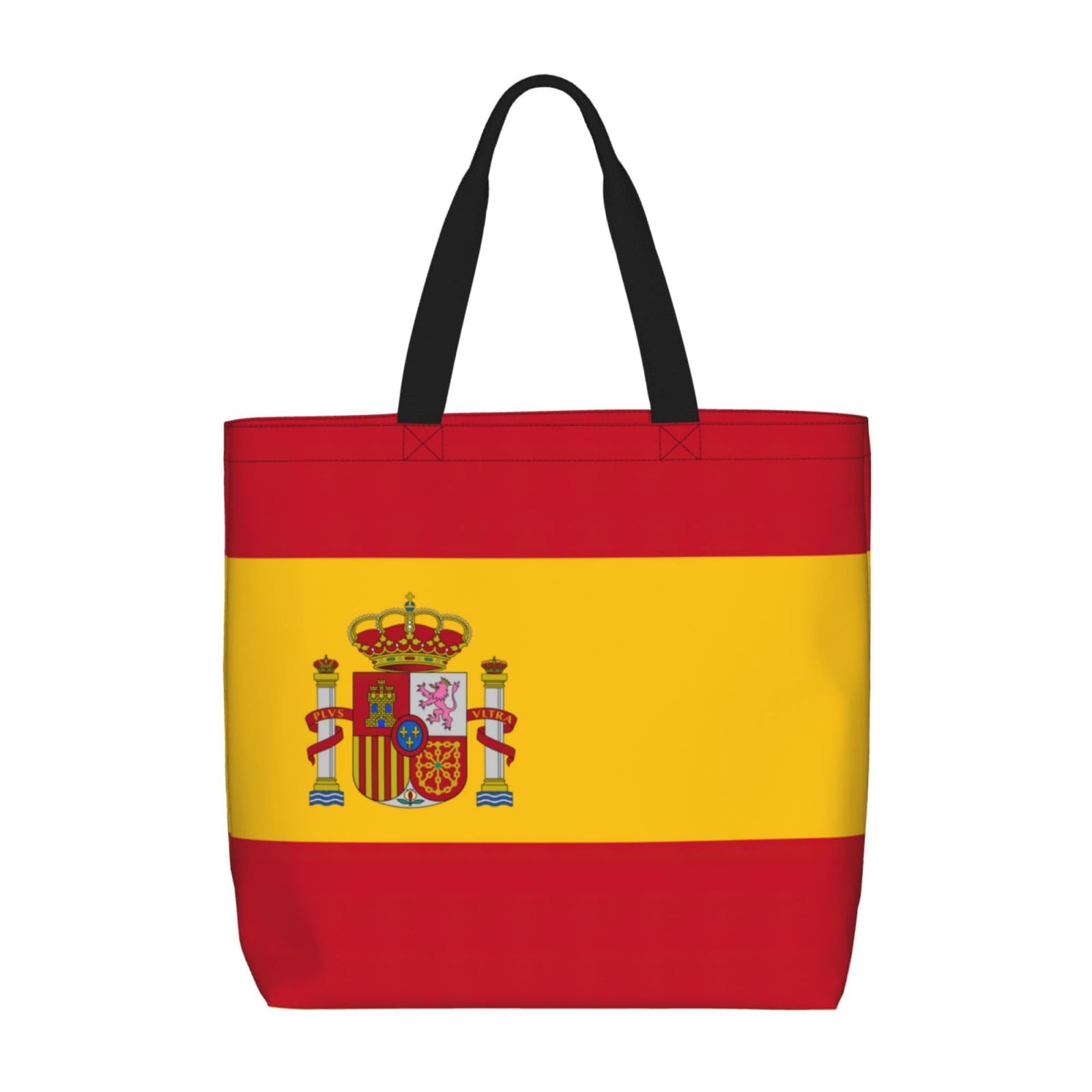 DRTGEDS Spanish Flag Duty Reusable Shopping One-Shoulder Bags â€“ Large Tote Bags Are Foldable
