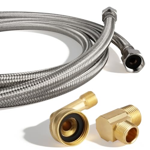SAQXK 6 ft Dishwasher Water Supply Line 3/8 Compression x 3/4 FHT