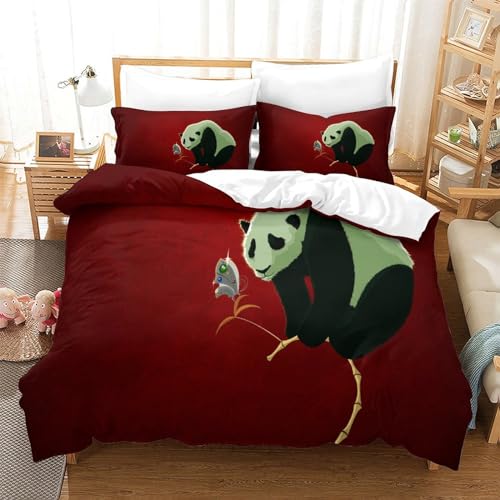 Housse de couette papillon fermeture éclair lit double microfibre - 3
