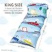 Butterfly Craze Floor Pillow Case - Reading Nook Lounger & Floor Bed - Portable Sleeping Pad for Travel & Camping - 5-Pocket Customizable Design for Ground Cushions - King Size, Cars Blue