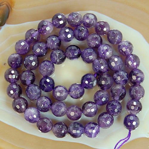 Cuentas redondas de amatista facetadas (0.157in)