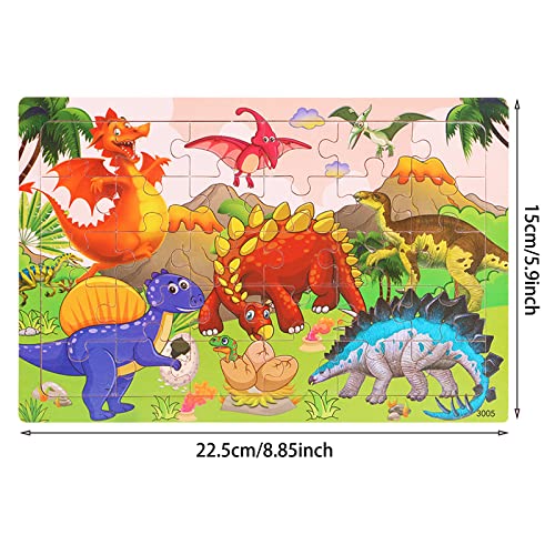 MYLEUS 6 Puzzles Wooden Jigsaw Puzzles Set for Kids Age 4-8 Year Old 30 Piece Colorful Wooden Puzzles for Toddler Children Learning Educational Puzzles Toys for Boys and Girls(Animal Theme) - Image 3
