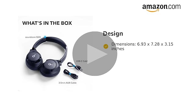 ヘッドホン Anker soundcore Q20i Soundcore Q20i Wireless Over-Ear Headphones 40H Long ANC