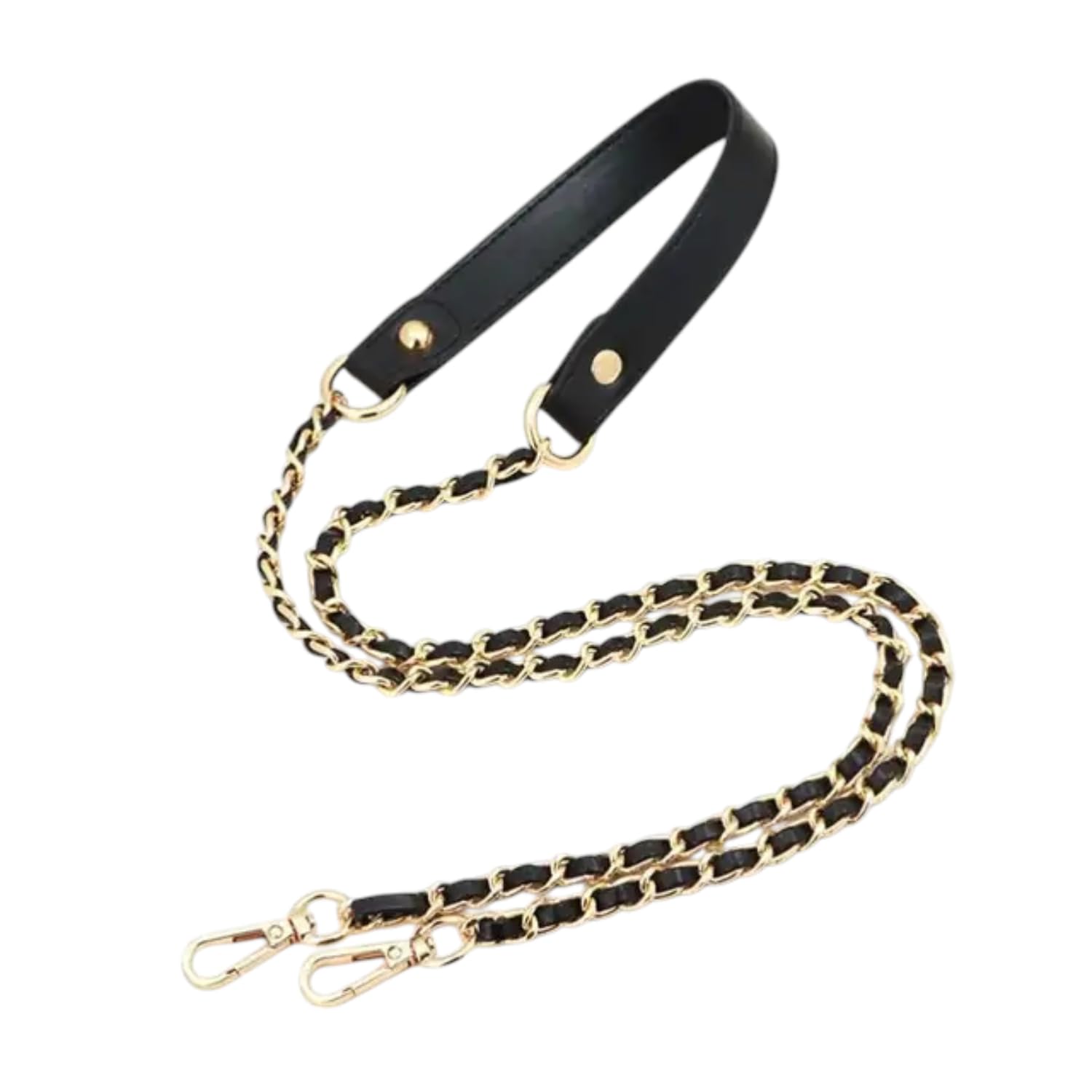 Generic Golden Chain Strap for Handbags with PU Leather Strip, 50 inches, Gold Plated-image-35
