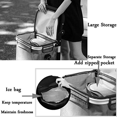 IGOSAIT Einkaufstrolley kleiner Wagen Tragbarer Trolley Auto Zuhause Trolley Aluminiumlegierung Stange für einfache… – Bild 6