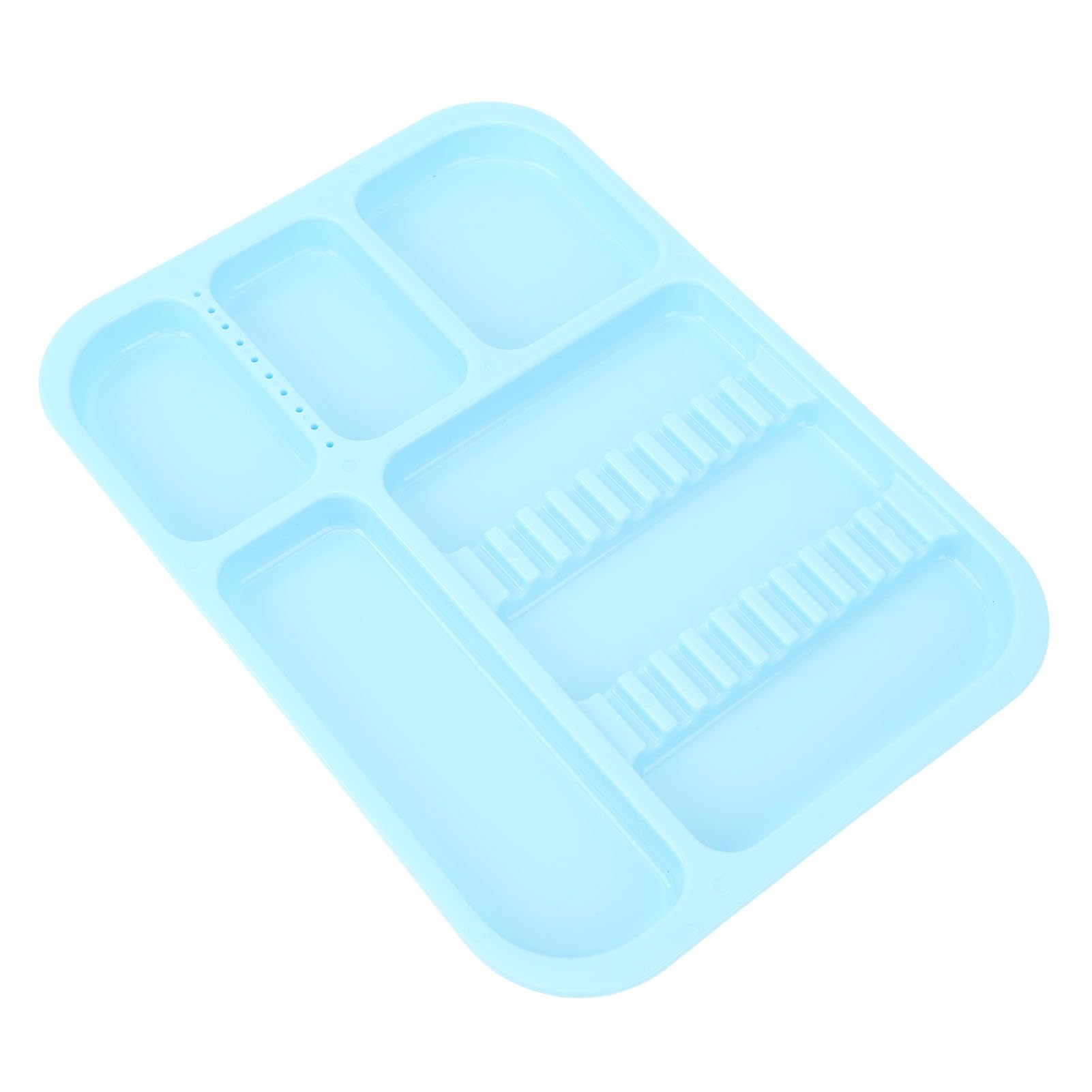 Pongnas Plateau pour Instruments Bucco-dentaires, Support en Plastique, Compartiment séparé Bleu pour les Professionnels de la santé Bucco-dentaire