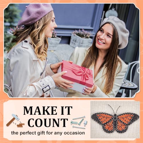 WEBEEDY DIY Butterfly String Art Kit for Beginner 3D Animal String Art Crafts Kit for Adults,Arts Crafts Kit with Instruction and All Supplies,Home Wall Decorations Christmas Unique Women Gift - Image 4