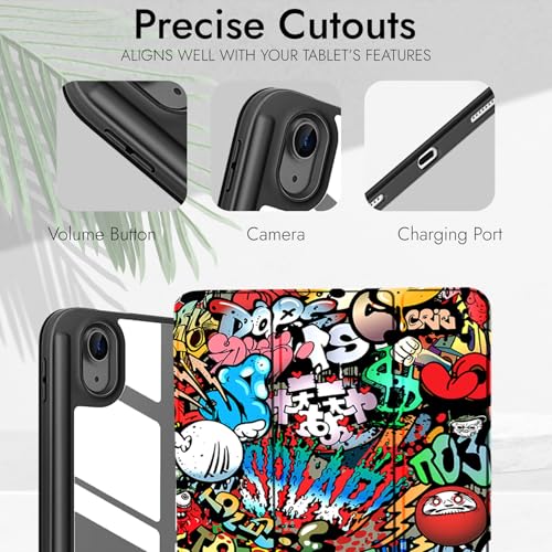Image of Robustrion Cover for iPad 11th (A16) / 10th Generation Cover Case (2025 /2022) [Pencil Holder] (Right Side) [Auto Sleep Wake], Trifold Flip Stand Case for iPad 10th Gen / 11th Generation - Hippy