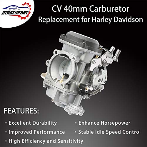 Image of CV40 Carburetor Carb with Extra Main Jets Slow Jets for Harley Davidson Dyna Sportster 883 1200 Heritage Softail Electra Glide Fatboy & More