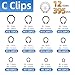 900PCS Carbon Steel Retaining Rings Set - 24 Sizes C Clips & E Clips Assortment Kit for Auto Parts Repair, Machinery Maintenance and Industrial Equipment