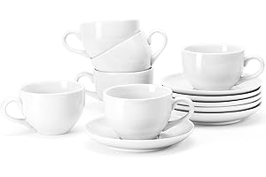 Elegant Yedio White Tea Cups Set of 6