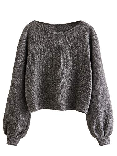 Image of SweatyRocks Women's Crewneck Long Sleeve Knit Crop Top Cropped Sweaters