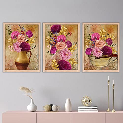 Image of kotart Paintings Modern Art Wall Decor Framed Paintings for Bedroom Living Room - Framed Wall Posters /Paintings with Frame - Paintings for Wall Decoration - Set of 3 - D (Art 7, 10x13 inch)