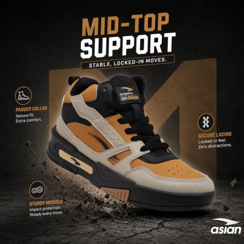Image of ASIAN Men's MEXICO-11 Casual Sneaker Shoes with Synthetic Upper Lightweight Comfortable Mid Top Sneaker Shoes for Men's & Boy's