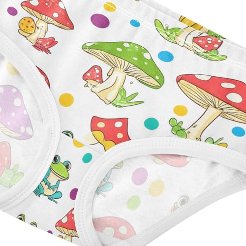 Wusikd Cute Mushrooms Girls' Underwear Cotton Frogs Girls Briefs Soft Toddler Underwear 2T4