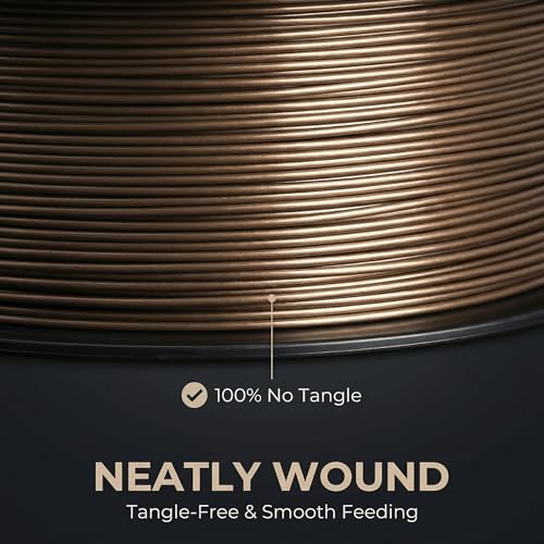 Image of PETG Filament 1.75mm for 3D Printer, Metal-Like Consumable 1kg (2.2lbs) 1 Spool, Metallic Finish PETG High Speed 3D Printer Filament, Dimensional Accuracy + /- 0.03 mm,Metallic Coffee Gold