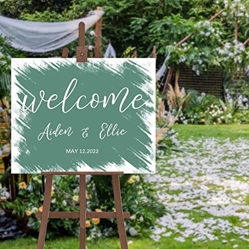 Panneau de mariage personnalisable 45x61 cm minimaliste et rustique