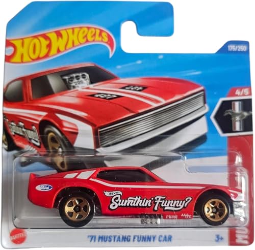 Image of Hot Wheels 71 Mustang Funny Car Mustang 60 Ages 3 Years and Up 175 /250 (Red)