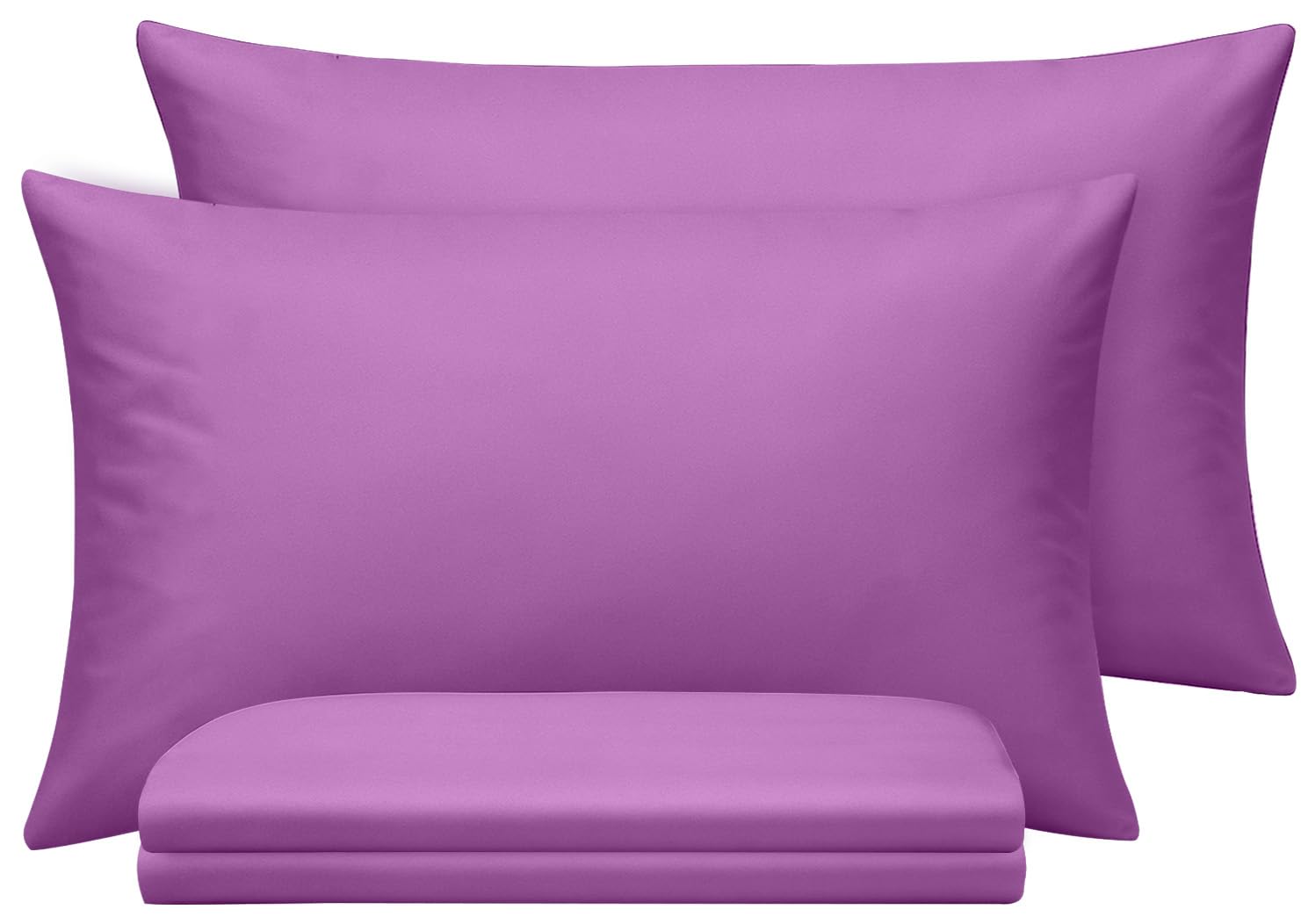 BedLooms Purple Pillow Cases 4 Pack Standard Size Brushed Microfiber Super Soft Pillowcases with Envelope Closure, House Wife Pillow Covers Hypoallergenic
