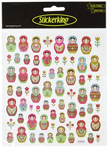 Tattoo King Multi-Colored Stickers-Russian Dolls Glitter