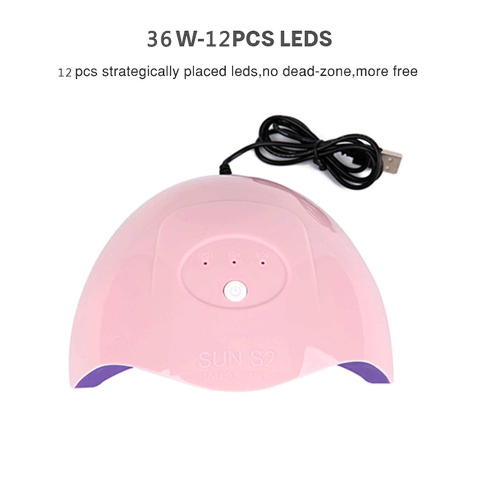 ZYC 36W UV Lampada LED per Unghie per Unghie Lampada per Unghie 12 LED Lampada per Curare Tutti i Gel con sensore USB Carica 60/09 / 120s Nail Art Manicure Tool