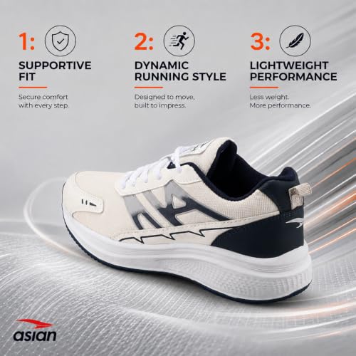Image of ASIAN Wonder-34 Men's Running Shoes | Breathable Mesh Upper, Cushioned Sole, Lace-Up Comfort, Sports Shoes