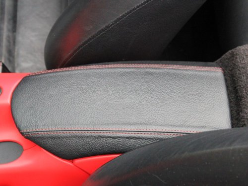 RedlineGoods armrest Cover Compatible with Porsche 911 (996) 1998-04. Tailor Made - not Universal. Genuine top-Grade Italian Black Leather with Blue Thread