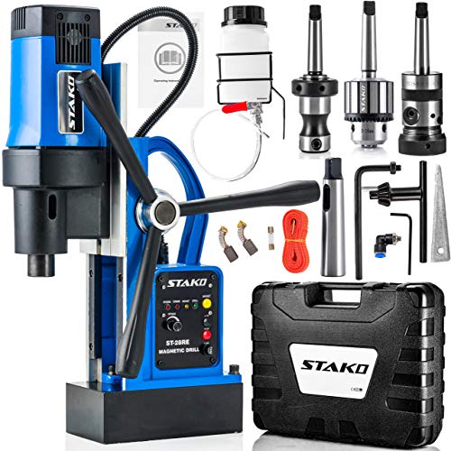 STAKO Perceuse magnétique 1800 W ST-28RE Ø max. 165 mm – Force magnétique 16500 N – Carotteuse portable Weldon 19 mm et mandrin 3-16 mm