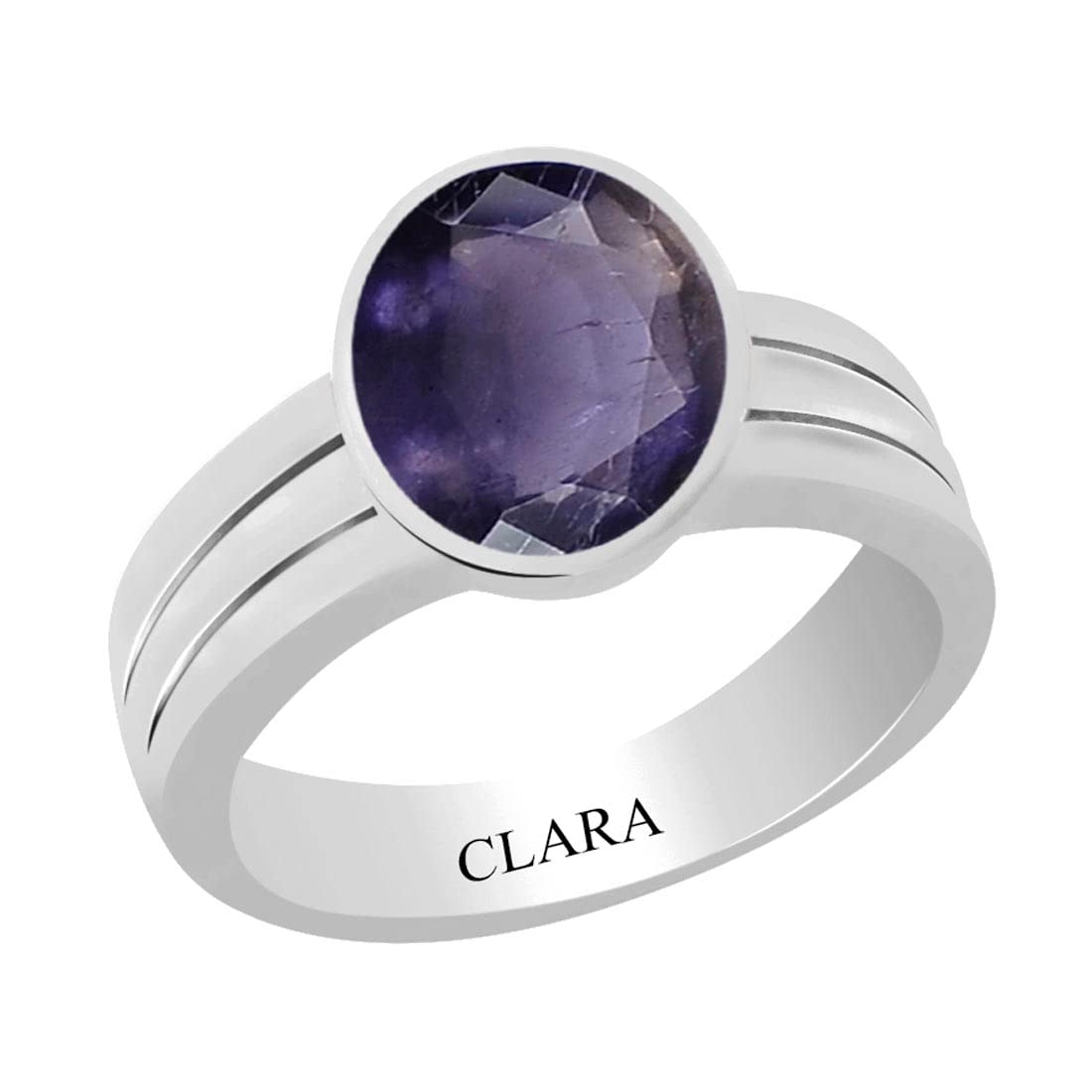 clara Certified Iolite (Neeli) 3cts or 3.25ratti Stunning Silver Ring for Men and Women-picture-30