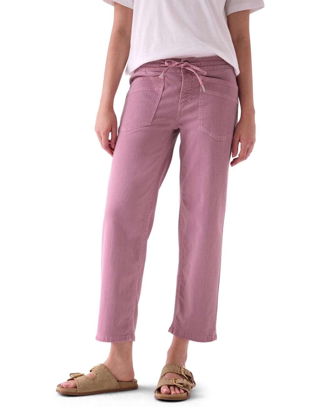 Street One Studio Stright Leg Jeans with Elastic Waistband, Light Rose Washed 31