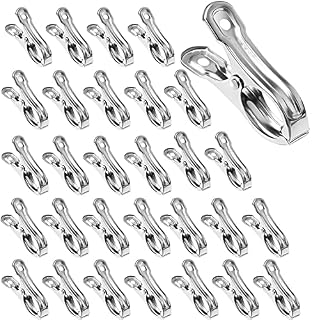 Metal Greenhouse Clips 24 Pieces Stainless Steel Garden Clips Strong Grip Clips for Holding Plant Covers and Clothing