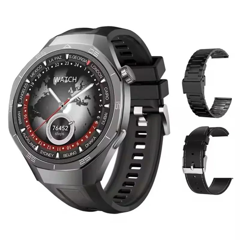 XINDADA SK40 - Reloj inteligente con Bluetooth de 1.54 pulgadas, pantalla grande, ultra transparente, monitor de salud, monitor de salud, reloj inteligente para hombres (negro)