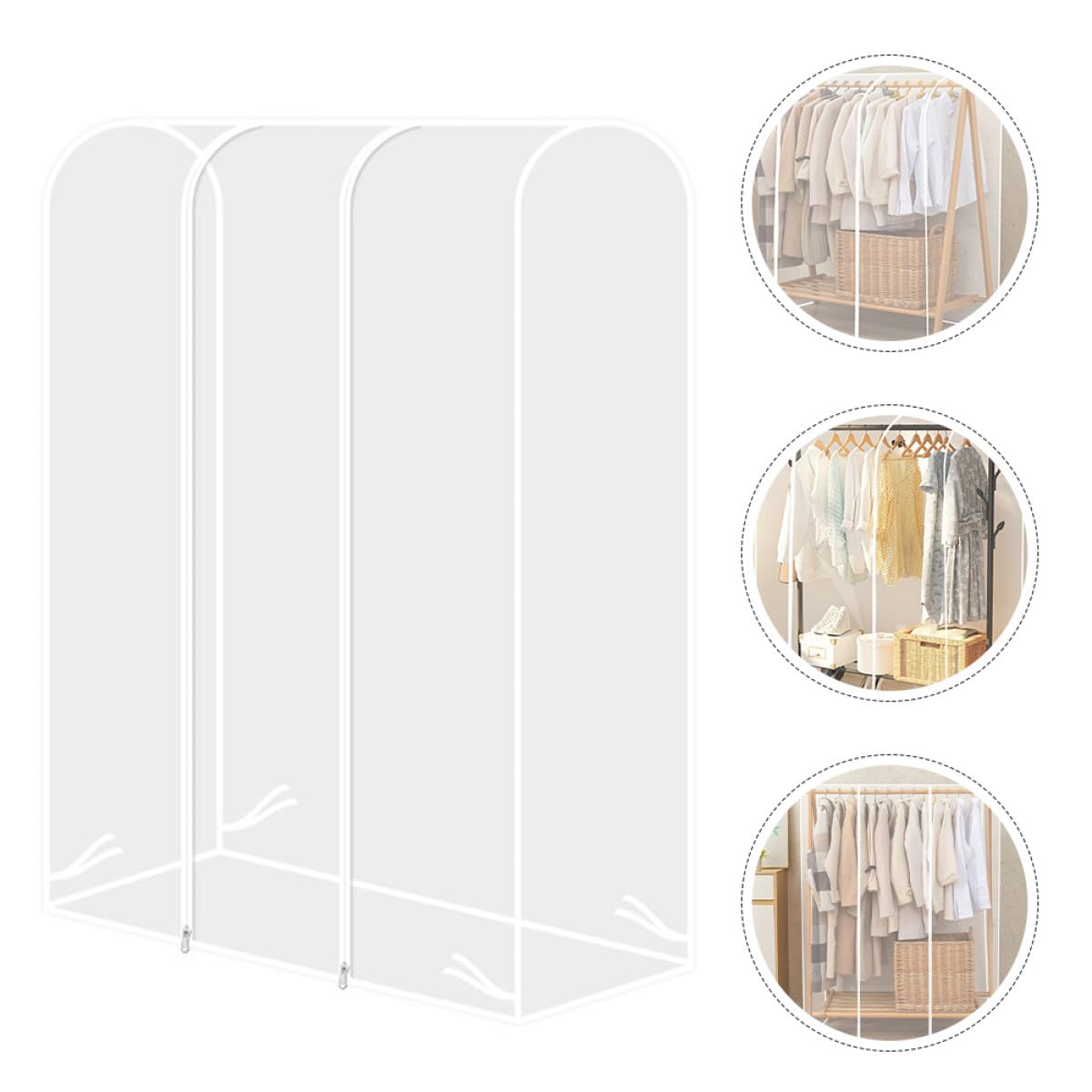 Artibetter Copri Abiti Antipolvere Trasparente per Stendibiancheria, Leggero e Portatile in Plastica dal Design Semplice, per Uso Domestico e Armadi